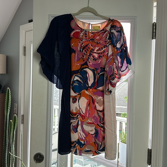 Colorful very cute shift dress, 100% silk - Picture 4 of 6